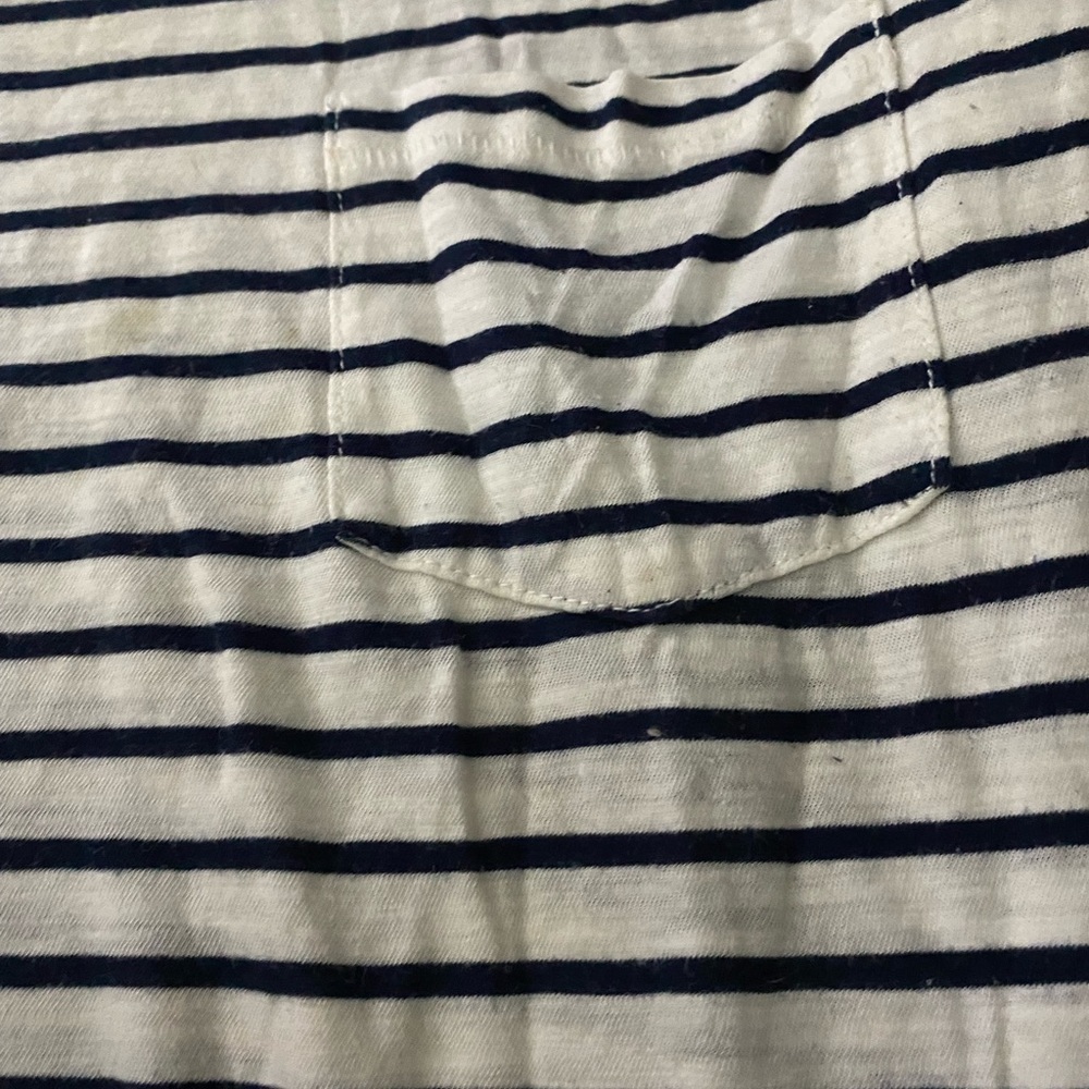 Madewell blue striped one pocket crew neck t-shirt